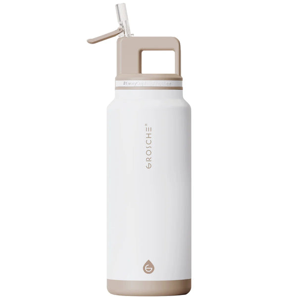 Grosche - Alpine Flip 'N Sip Large Insulated Water Bottle W/Straw 40oz
